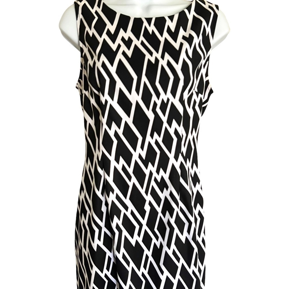 Connected Apparel | Petite | Boat Neck Print Dress